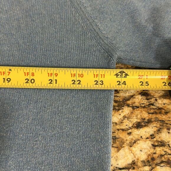 Alan Paine Vintage Cashmere V-neck Pullover Sweater In Blue Size XL - Picture 7 of 8